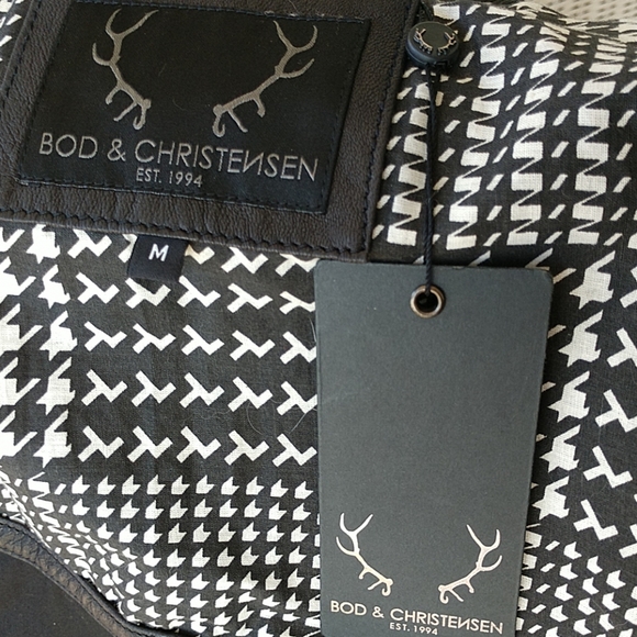 D COMING DECEMBER NWT LEATHER Bod& Christensen Classic BLACK Moto Jacket - Picture 6 of 8